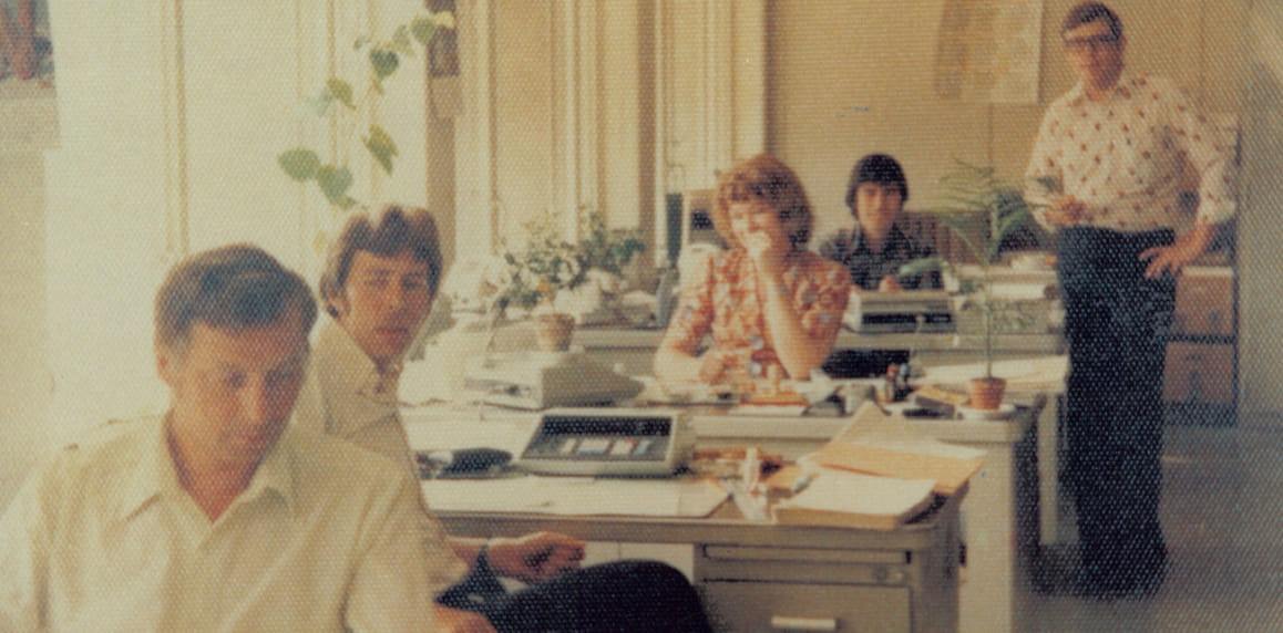 Aramco Europe's accounts department in 1970.